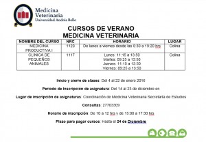 Cursos semestre de verano 2015